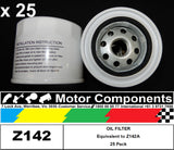 OIL FILTER I/W Z142A WZ142  25 pack