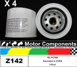 OIL FILTER I/W Z142A WZ142  4 pack