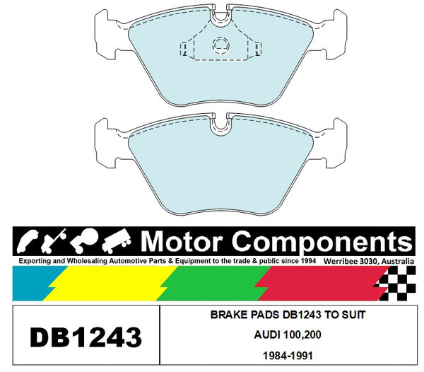 BRAKE PADS DB1243 TO SUIT AUDI 100,200 1984-1991 (A.T.E BREAK ONLY)